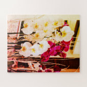 Rote und weiße Orchideen Puzzle (Horizontal)
