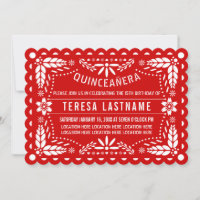 Rote und weiße Papagei Picado Quinceañera