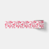 Rote und weiße Papierblumen Satinband (Vorderseite)