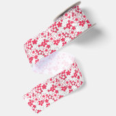 Rote und weiße Papierblumen Satinband (Rückseite)