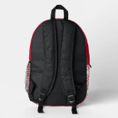 Rote und weiße Patchwork rustikal Bedruckter Rucksack (Rückseite)