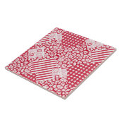 Rote und weiße Patchwork rustikal Fliese (Seite)