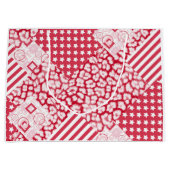 Rote und weiße Patchwork rustikal Große Geschenktüte (Vorderseite)