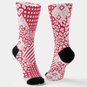 Rote und weiße Patchwork rustikal Socken (Gewinkelt)