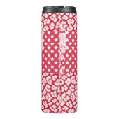 Rote und weiße Patchwork rustikal Thermosbecher (Rückseite)