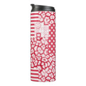 Rote und weiße Patchwork rustikal Thermosbecher (Nach rechts gedreht)