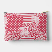 Rote und weiße Patchwork rustikal Zubehörtasche (Rückseite)