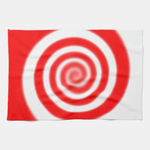 Rote und Weiße Pfefferminzbonbon-Swirle Geschirrtuch