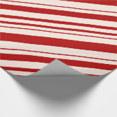 Rote und weiße Pfefferminzbonbons Streifen Geschenkpapier (Ecke)