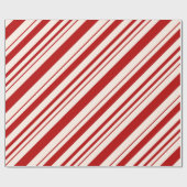 Rote und weiße Pfefferminzbonbons Streifen Geschenkpapier (Flach)