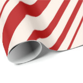 Rote und weiße Pfefferminzbonbons Streifen Geschenkpapier (Rolleneckpunkt)