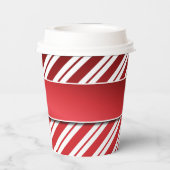 Rote und weiße Pfefferminzstreifen mit Mistleton Pappbecher (Rückseite)
