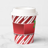 Rote und weiße Pfefferminzstreifen mit Mistleton Pappbecher (Rechts)