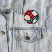 Rote und weiße Pfingstrosenblüten Button (Beispiel)