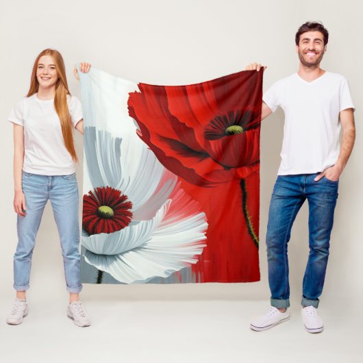 Rote und weiße Pflaumen Fleecedecke (Beispiel)