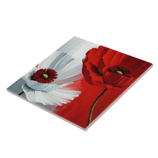 Rote und weiße Pflaumen Fliese (Seite)