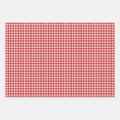 Rote und weiße Plätze Buffalo Karierter Karo Geschenkpapier Set (Vorderseite 3)
