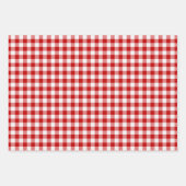 Rote und weiße Plätze Buffalo Karierter Karo Geschenkpapier Set (Vorderseite 2)