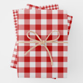 Rote und weiße Plätze Buffalo Karierter Karo Geschenkpapier Set (Beispiel)