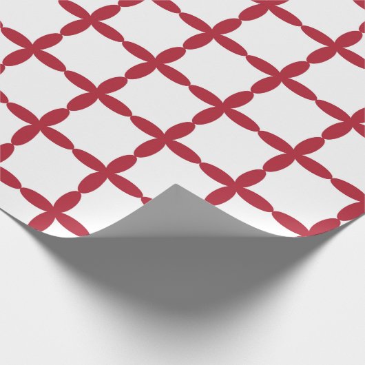 Rote und weiße Plätze Geschenkpapier (Ecke)