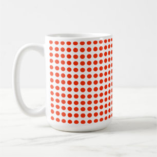 Rote und weiße Polka-Dosen, Tasse des Kaffees