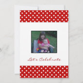 Rote und weiße Polka-Punkt-Druck-Party Einladung (Rückseite)