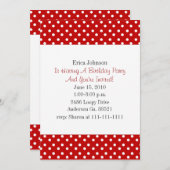 Rote und weiße Polka-Punkt-Druck-Party Einladung (Vorne/Hinten)