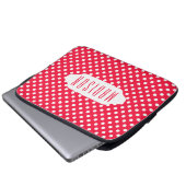 Rote und weiße Polka-Punkte angepasste Laptop-Hüll Laptopschutzhülle (Vorne Knopf)