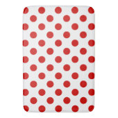 Rote und weiße Polka-Punkte Badematte (Vorderseite Vertikal)