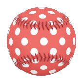 Rote und weiße Polka-Punkte Baseball (Rückseite)