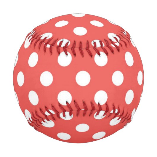 Rote und weiße Polka-Punkte Baseball (Vorderseite)