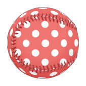 Rote und weiße Polka-Punkte Baseball (Vorderseite Links)