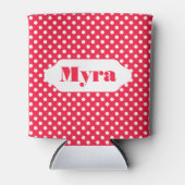 Rote und weiße Polka Punkte benutzerdefinierte kan Dosenkühler (Vorderseite)