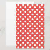 Rote und weiße Polka-Punkte Briefpapier (Vorne/Hinten)