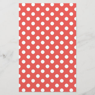 Rote und weiße Polka-Punkte Briefpapier