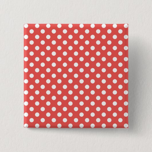 Rote und weiße Polka-Punkte Button (Vorderseite)