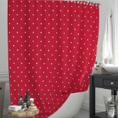Rote und weiße Polka-Punkte Duschvorhang