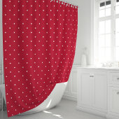 Rote und weiße Polka-Punkte Duschvorhang