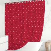 Rote und weiße Polka-Punkte Duschvorhang