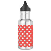 Rote und weiße Polka-Punkte Edelstahlflasche (Links)