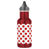 Rote und weiße Polka-Punkte Edelstahlflasche (Links)