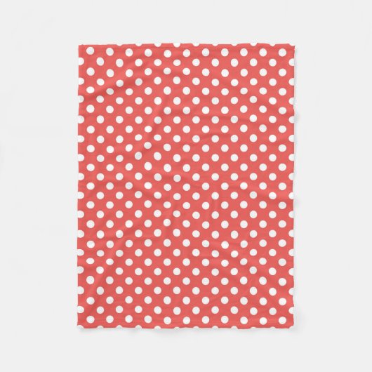 Rote und weiße Polka-Punkte Fleecedecke (Vorderseite)