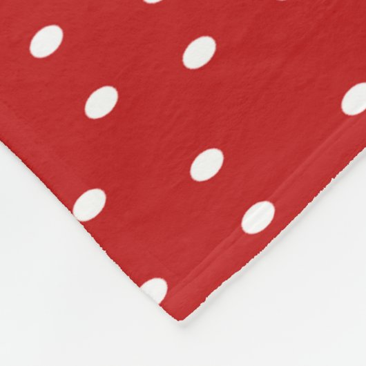 Rote und weiße Polka-Punkte Fleecedecke (Ecke)