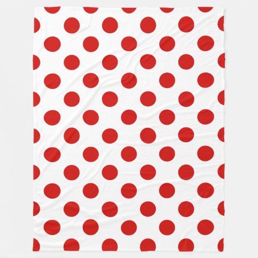 Rote und weiße Polka-Punkte Fleecedecke (Vorderseite)