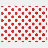 Rote und weiße Polka-Punkte Fleecedecke (Vorderseite (Horizontal))
