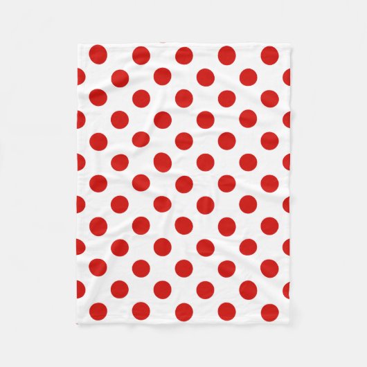 Rote und weiße Polka-Punkte Fleecedecke (Vorderseite)