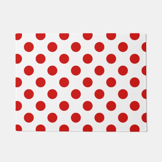 Rote und weiße Polka-Punkte Fußmatte (Vorderseite)