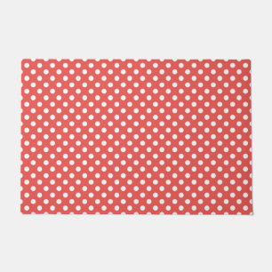 Rote und weiße Polka-Punkte Fußmatte
