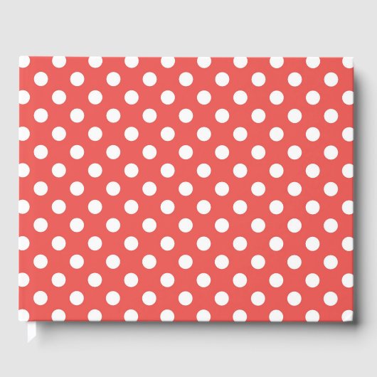 Rote und weiße Polka-Punkte Gästebuch (Vorderseite)