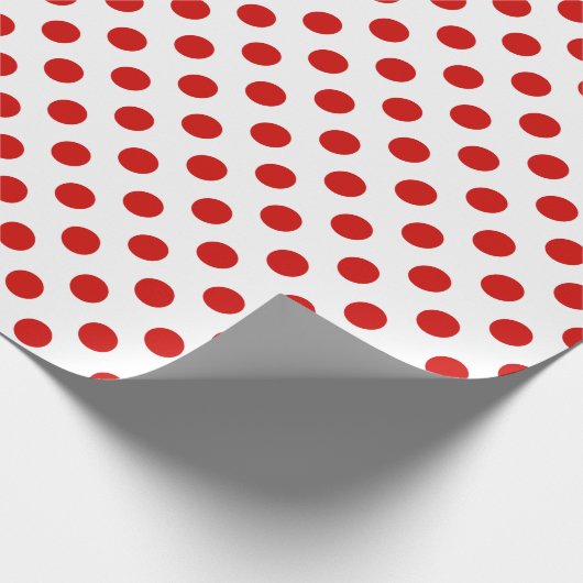 Rote und weiße Polka-Punkte Geschenkpapier (Ecke)